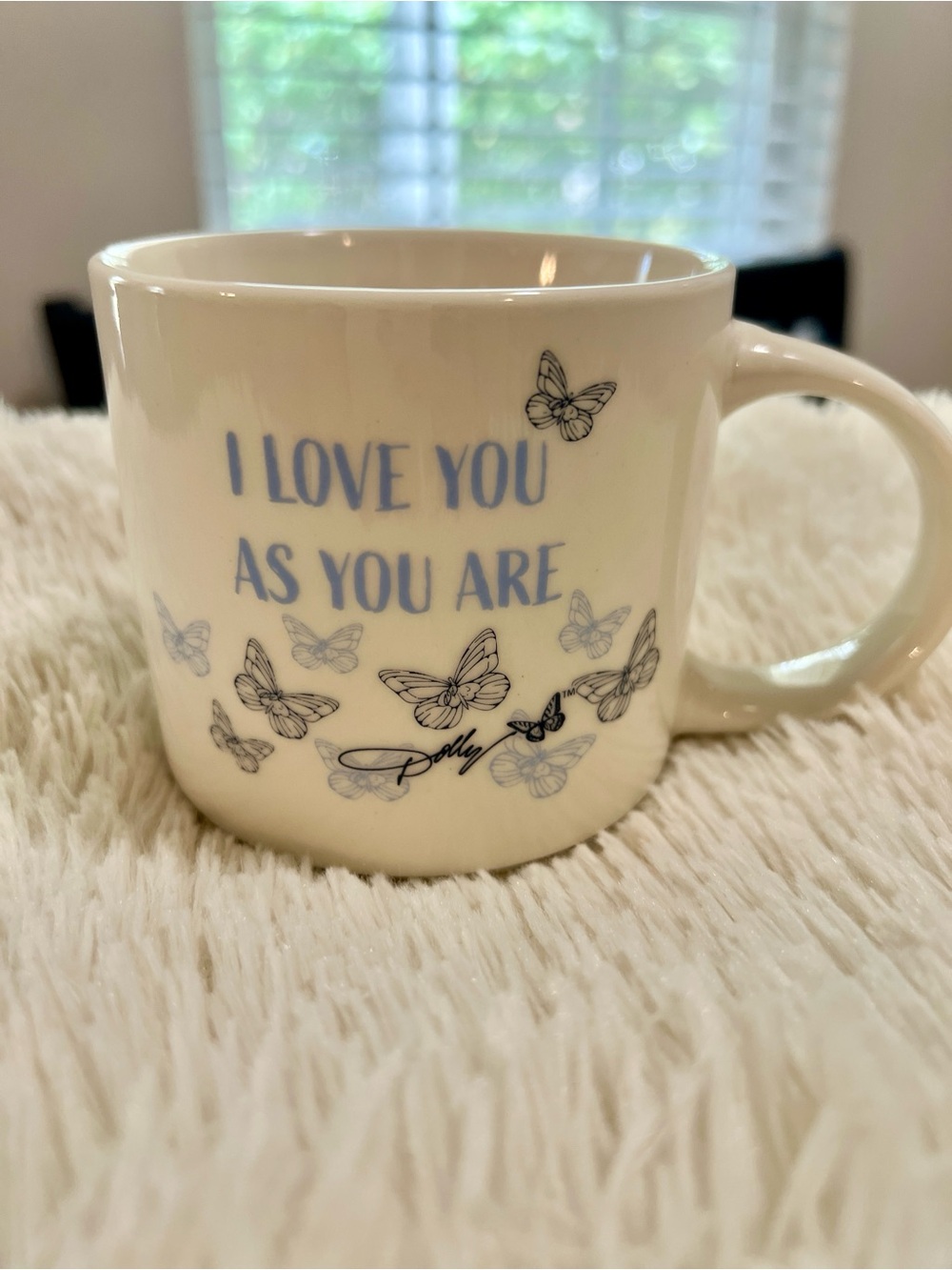 🦋 Dolly Parton “ I Love You” As You Are White Ceramic Mug